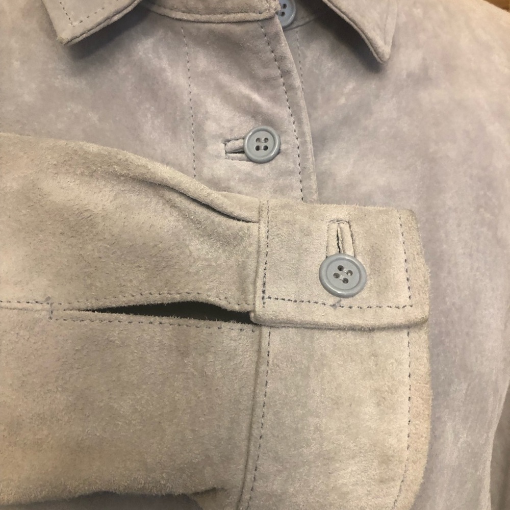 Ladies' light blue suede jacket size M by TravelSmith - Picture 4 of 15